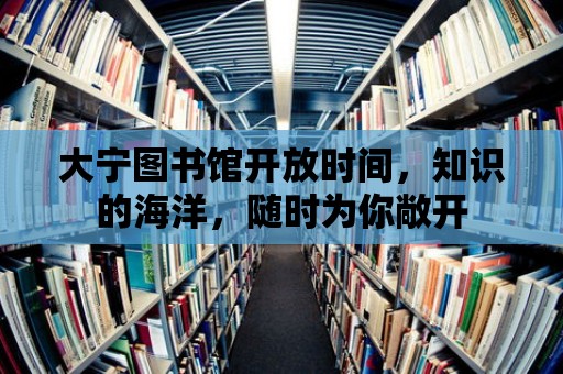 大寧圖書館開放時間，知識的海洋，隨時為你敞開