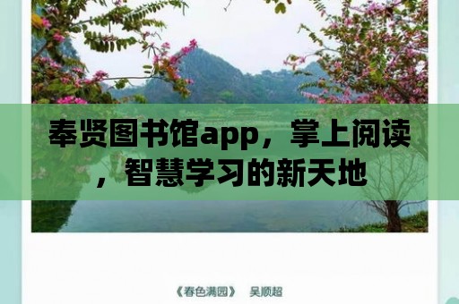 奉賢圖書館app，掌上閱讀，智慧學習的新天地