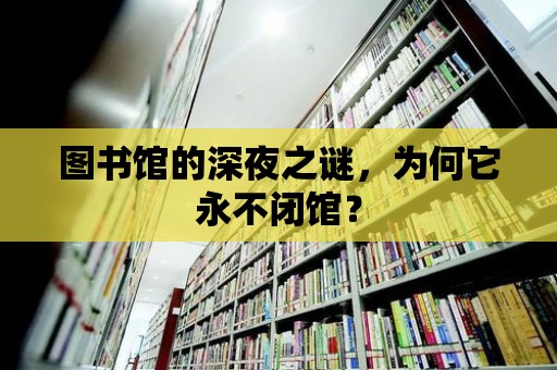 圖書館的深夜之謎，為何它永不閉館？