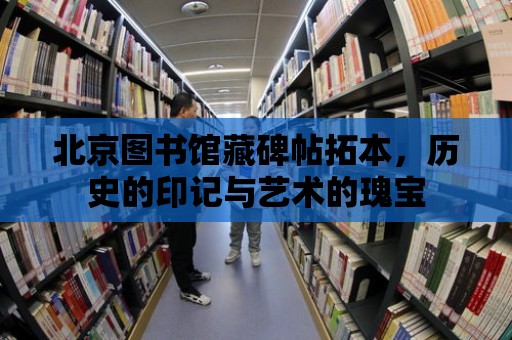 北京圖書館藏碑帖拓本，歷史的印記與藝術的瑰寶