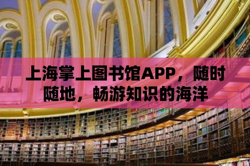 上海掌上圖書館APP，隨時(shí)隨地，暢游知識的海洋