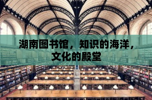 湖南圖書館，知識的海洋，文化的殿堂