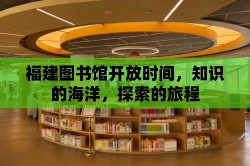 福建圖書館開放時間，知識的海洋，探索的旅程