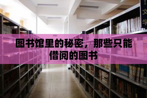 圖書館里的秘密，那些只能借閱的圖書