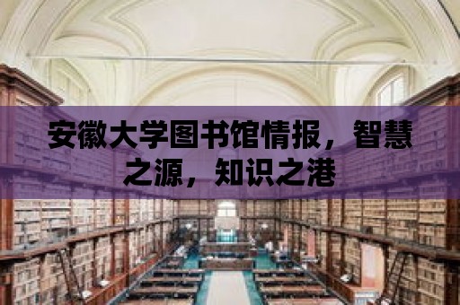 安徽大學圖書館情報，智慧之源，知識之港