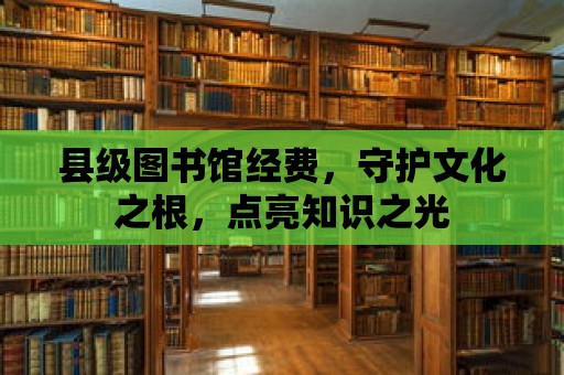 縣級圖書館經費，守護文化之根，點亮知識之光