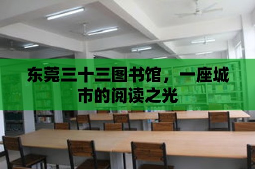 東莞三十三圖書館，一座城市的閱讀之光