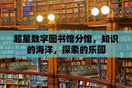 超星數字圖書館分館，知識的海洋，探索的樂園