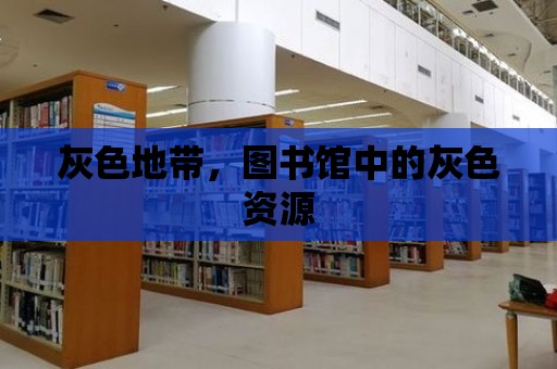 灰色地帶，圖書館中的灰色資源