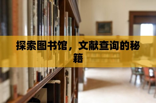 探索圖書館，文獻(xiàn)查詢的秘籍