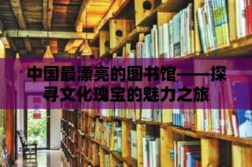 中國最漂亮的圖書館——探尋文化瑰寶的魅力之旅