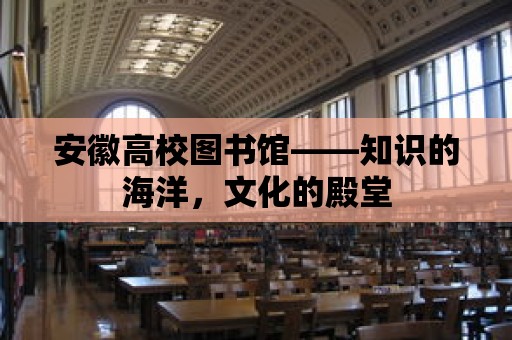 安徽高校圖書館——知識的海洋，文化的殿堂