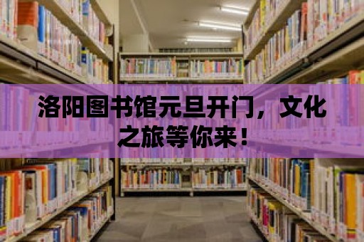 洛陽圖書館元旦開門，文化之旅等你來！