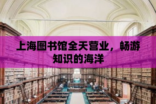 上海圖書館全天營業，暢游知識的海洋