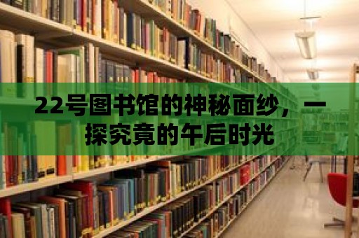 22號圖書館的神秘面紗，一探究竟的午后時光