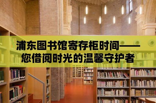 浦東圖書館寄存柜時間——您借閱時光的溫馨守護者