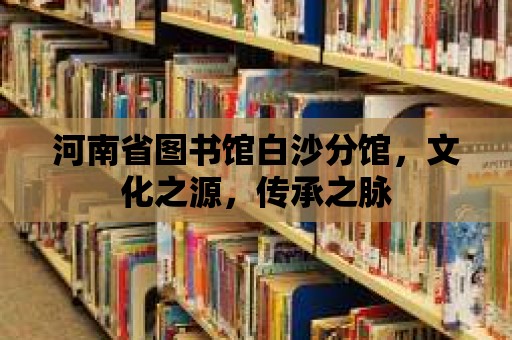 河南省圖書館白沙分館，文化之源，傳承之脈