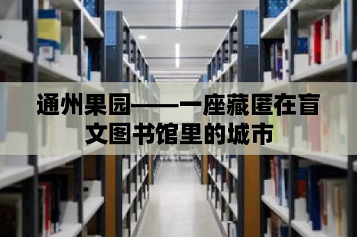 通州果園——一座藏匿在盲文圖書館里的城市