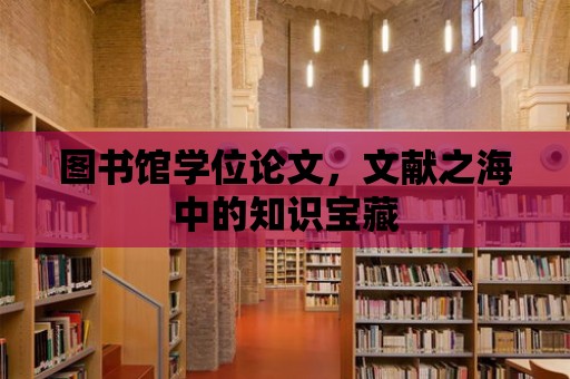 圖書館學位論文，文獻之海中的知識寶藏