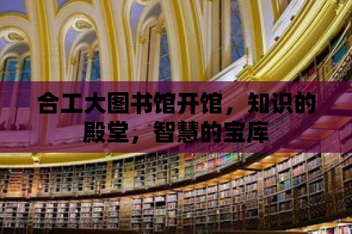 合工大圖書館開館，知識的殿堂，智慧的寶庫