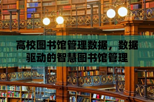 高校圖書館管理數據，數據驅動的智慧圖書館管理