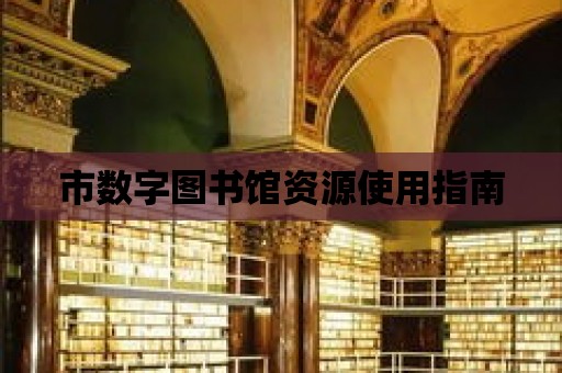 市數字圖書館資源使用指南