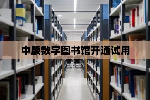 中版數字圖書館開通試用