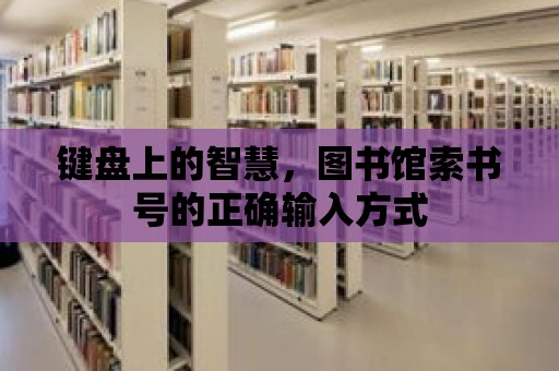 鍵盤上的智慧，圖書館索書號的正確輸入方式