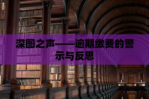 深圖之聲——逾期繳費的警示與反思