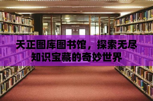 天正圖庫圖書館，探索無盡知識寶藏的奇妙世界