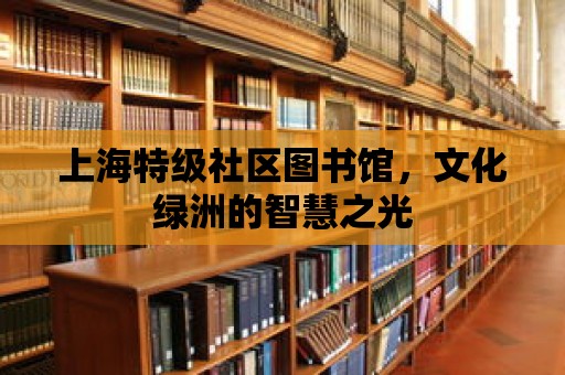 上海特級社區(qū)圖書館，文化綠洲的智慧之光