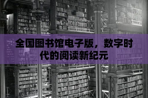 全國圖書館電子版，數(shù)字時代的閱讀新紀元