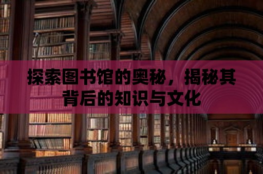 探索圖書館的奧秘，揭秘其背后的知識與文化