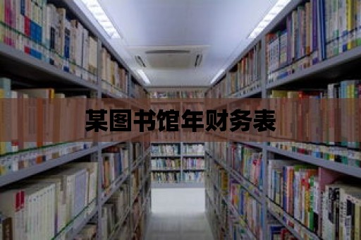 某圖書館年財務表