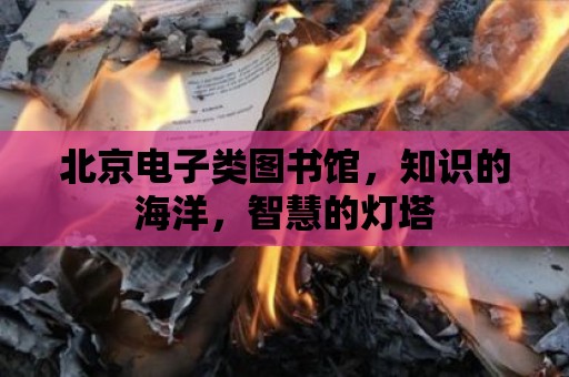 北京電子類圖書館，知識的海洋，智慧的燈塔