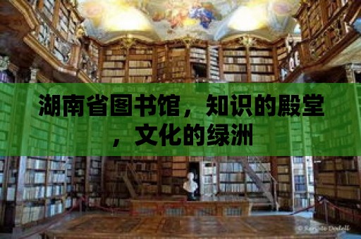 湖南省圖書館，知識的殿堂，文化的綠洲