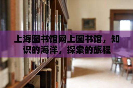 上海圖書館網(wǎng)上圖書館，知識的海洋，探索的旅程