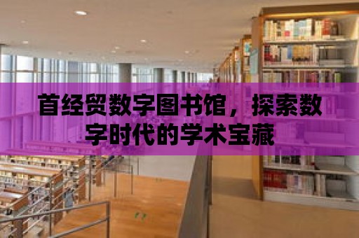 首經貿數字圖書館，探索數字時代的學術寶藏