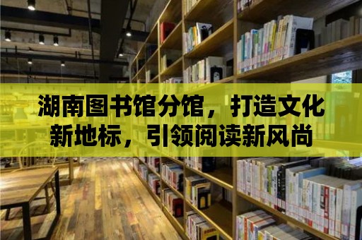 湖南圖書館分館，打造文化新地標，引領閱讀新風尚