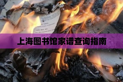 上海圖書館家譜查詢指南