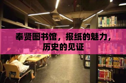 奉賢圖書館，報紙的魅力，歷史的見證