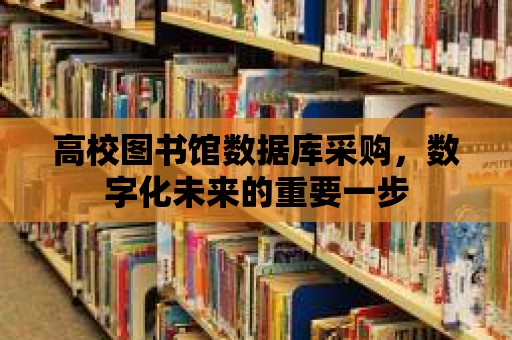 高校圖書館數據庫采購，數字化未來的重要一步