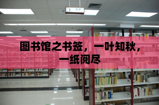 圖書館之書簽，一葉知秋，一紙閱盡