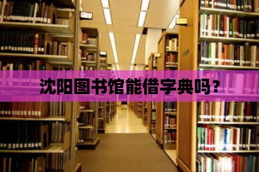 沈陽圖書館能借字典嗎？