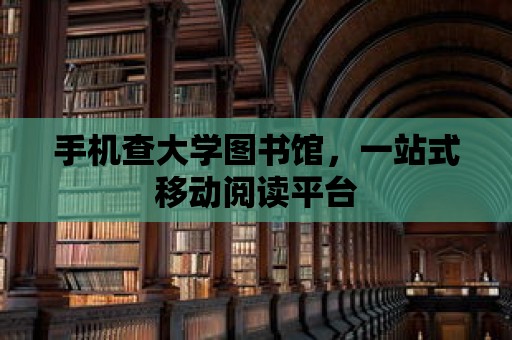 手機(jī)查大學(xué)圖書館，一站式移動(dòng)閱讀平臺(tái)