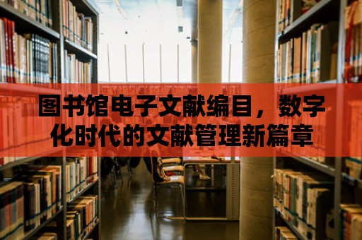 圖書館電子文獻編目，數字化時代的文獻管理新篇章