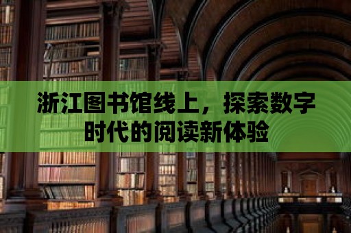 浙江圖書(shū)館線上，探索數(shù)字時(shí)代的閱讀新體驗(yàn)