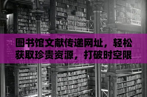 圖書館文獻傳遞網址，輕松獲取珍貴資源，打破時空限制