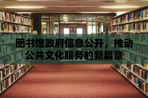 圖書館政府信息公開，推動公共文化服務的新篇章