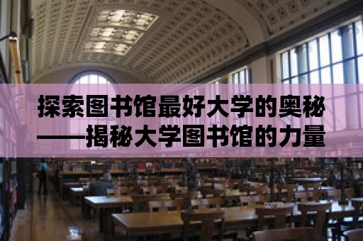 探索圖書館最好大學的奧秘——揭秘大學圖書館的力量